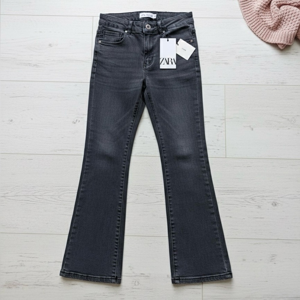 NWT Girls Zara Flare Jeans - Noir